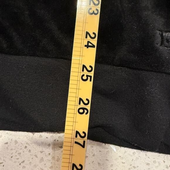 Joe’s Jeans Black Velour Hoodie Women M Soft Pullover Luxury Lounge Cozy Fall - Picture 7 of 8